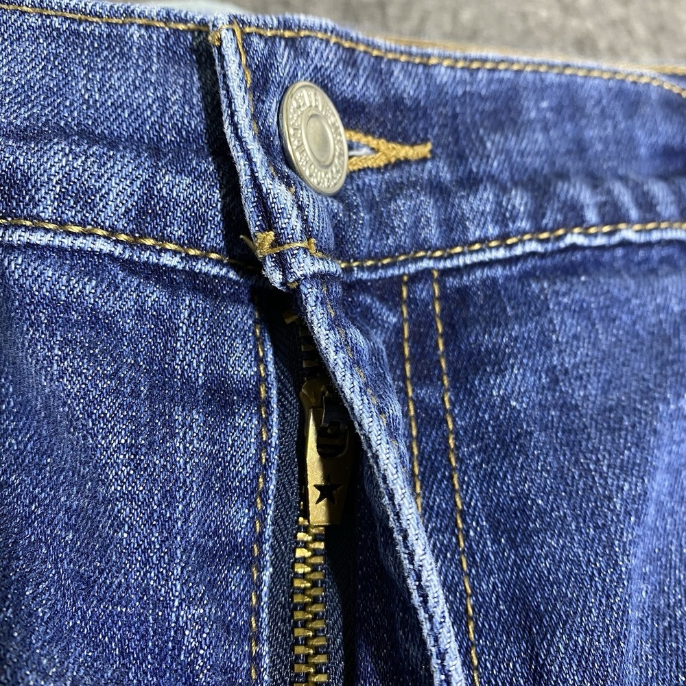 Levi's 505 Straight Leg Jeans Women 16 M 36x30 Blue Denim Mid-Rise Stretch Pants - Picture 13 of 16